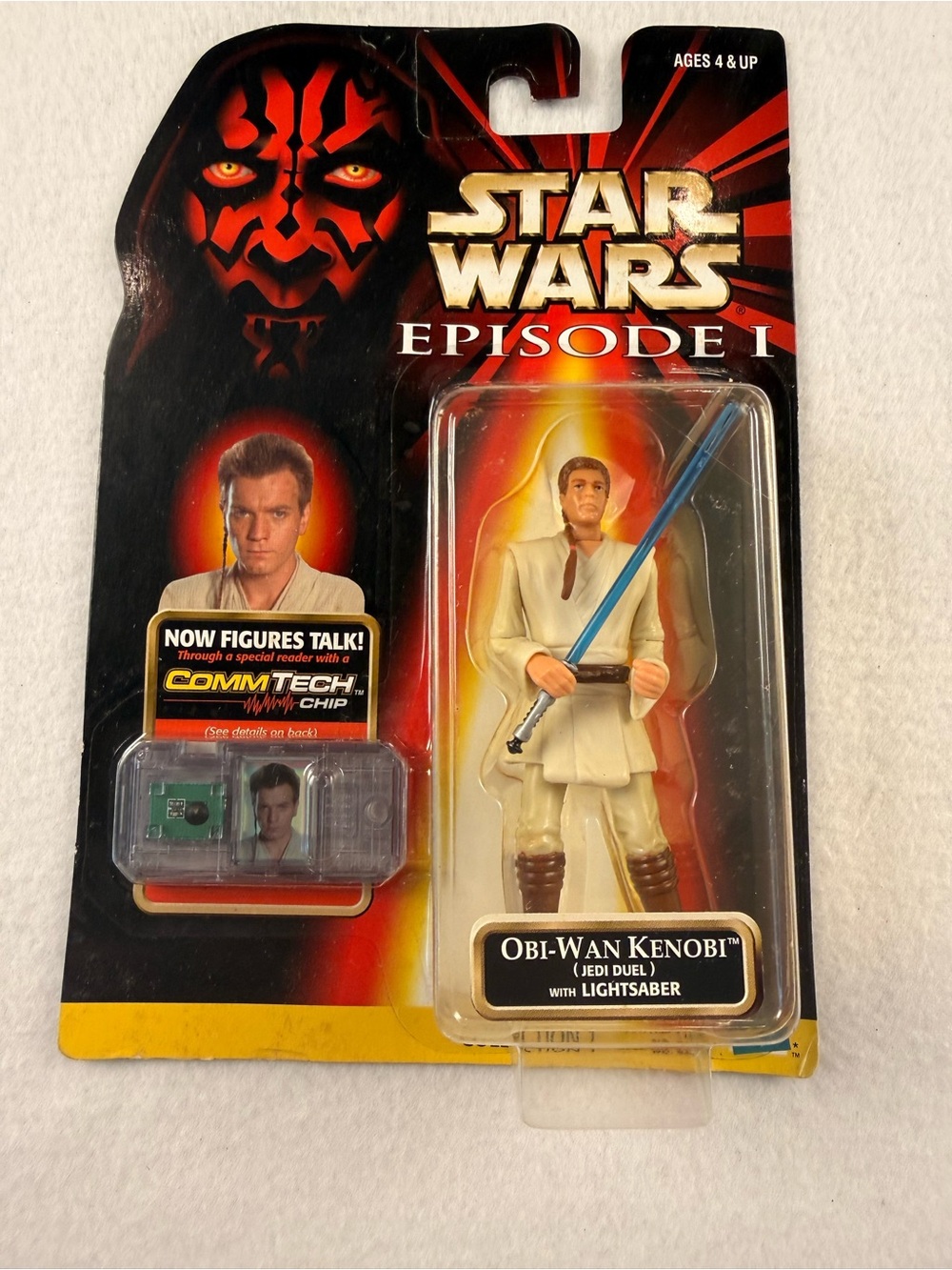 Star Wars Obi-Wan Kenobi Figure with Blue Lightsaber - Cream Outfit, Brown Boots